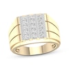 Thumbnail Image 1 of Men's Diamond Grid Ring 3/4 ct tw 10K Yellow Gold