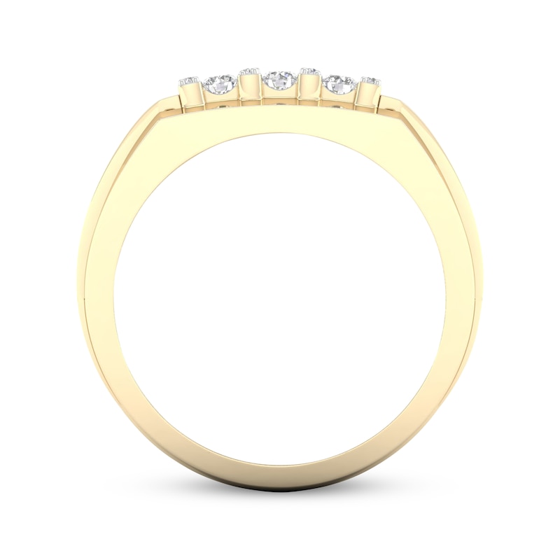 Main Image 4 of Men's Diamond Grid Ring 3/4 ct tw 10K Yellow Gold