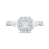 Thumbnail Image 3 of Princess-Cut, Pear-Shaped & Round-Cut Diamond Three-Stone Engagement Ring 1 ct tw 14K White Gold