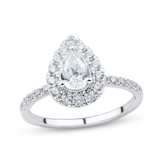 1/3ct Pear Shaped Diamond Double Halo Complete Engagement Ring - DHPS.30-W  - MK Diamonds & Jewelry