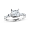 Thumbnail Image 1 of Princess & Round-Cut Diamond Engagement Ring 1 ct tw 14K White Gold