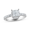 Thumbnail Image 1 of Princess & Round-Cut Diamond Engagement Ring 1 ct tw 14K White Gold