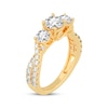 Thumbnail Image 2 of Memories Moments Magic Round-Cut Three-Stone Diamond Engagement Ring 2 ct tw 14K Yellow Gold