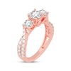 Thumbnail Image 2 of Memories Moments Magic Round-Cut Three-Stone Diamond Engagement Ring 2 ct tw 14K Rose Gold