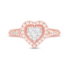 Thumbnail Image 3 of Round-Cut Diamond Heart-Shaped Engagement Ring 1/2 ct tw 10K Rose Gold