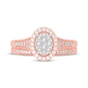 Thumbnail Image 3 of Now + Forever Round-Cut Multi-Diamond Center Oval-Frame Bridal Set 1/2 ct tw 10K Rose Gold