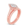 Thumbnail Image 2 of Now + Forever Round-Cut Multi-Diamond Center Marquise-Frame Bridal Set 1/2 ct tw 10K Rose Gold