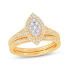 Thumbnail Image 1 of Round-Cut Multi-Diamond Center Marquise-Frame Bridal Set 1/2 ct tw 10K Yellow Gold