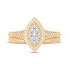 Thumbnail Image 3 of Round-Cut Multi-Diamond Center Marquise-Frame Bridal Set 1/2 ct tw 10K Yellow Gold