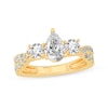 Thumbnail Image 0 of Memories Moments Magic Pear-Shaped & Round-Cut Three-Stone Diamond Engagement Ring 2 ct tw 14K Yellow Gold