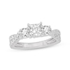 Thumbnail Image 1 of Memories Moments Magic Princess & Round-Cut Three-Stone Diamond Engagement Ring 2 ct tw 14K White Gold