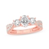 Thumbnail Image 1 of Memories Moments Magic Oval & Round-Cut Three-Stone Diamond Engagement Ring 2 ct tw 14K Rose Gold