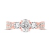 Thumbnail Image 3 of Memories Moments Magic Oval & Round-Cut Three-Stone Diamond Engagement Ring 2 ct tw 14K Rose Gold