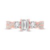 Thumbnail Image 3 of Memories Moments Magic Emerald & Round-Cut Three-Stone Diamond Engagement Ring 2 ct tw 14K Rose Gold