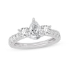 Thumbnail Image 1 of Memories Moments Magic Pear-Shaped & Round-Cut Three-Stone Diamond Engagement Ring 2 ct tw 14K White Gold