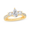 Thumbnail Image 1 of Memories Moments Magic Pear-Shaped & Round-Cut Three-Stone Diamond Engagement Ring 2 ct tw 14K Yellow Gold