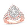 Thumbnail Image 1 of Round-Cut Multi-Diamond Center Pear-Shaped Engagement Ring 1-1/2 ct tw 10K Rose Gold