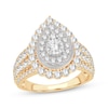 Thumbnail Image 1 of Round-Cut Multi-Diamond Center Pear-Shaped Engagement Ring 1-1/2 ct tw 10K Yellow Gold