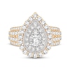 Thumbnail Image 3 of Round-Cut Multi-Diamond Center Pear-Shaped Engagement Ring 1-1/2 ct tw 10K Yellow Gold