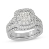 Thumbnail Image 1 of Round-Cut Multi-Diamond Center Cushion-Shaped Bridal Set 1-1/2 ct tw 10K White Gold