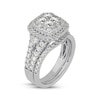 Thumbnail Image 2 of Round-Cut Multi-Diamond Center Cushion-Shaped Bridal Set 1-1/2 ct tw 10K White Gold