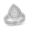 Thumbnail Image 1 of Round-Cut Multi-Diamond Center Pear-Shaped Bridal Set 1-1/2 ct tw 10K White Gold