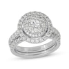 Thumbnail Image 1 of Round-Cut Diamond Halo Bridal Set 1-1/2 ct tw 10K White Gold