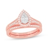 Thumbnail Image 1 of Round-Cut Diamond Pear-Shaped Bridal Set 3/8 ct tw 14K Rose Gold