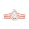 Thumbnail Image 3 of Round-Cut Diamond Pear-Shaped Bridal Set 3/8 ct tw 14K Rose Gold