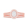 Thumbnail Image 3 of Round-Cut Diamond Oval-Shaped Bridal Set 3/8 ct tw 14K Rose Gold