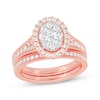 Thumbnail Image 0 of Round-Cut Diamond Oval-Shaped Bridal Set 1 ct tw 14K Rose Gold