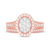 Thumbnail Image 2 of Round-Cut Diamond Oval-Shaped Bridal Set 1 ct tw 14K Rose Gold