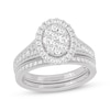 Thumbnail Image 1 of Round-Cut Diamond Oval-Shaped Bridal Set 1 ct tw 14K White Gold