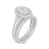 Thumbnail Image 2 of Round-Cut Diamond Oval-Shaped Bridal Set 1 ct tw 14K White Gold