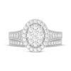 Thumbnail Image 3 of Round-Cut Diamond Oval-Shaped Bridal Set 1 ct tw 14K White Gold