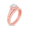 Thumbnail Image 2 of Round-Cut Diamond Cushion-Shaped Bridal Set 3/8 ct tw 14K Rose Gold