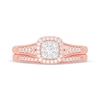 Thumbnail Image 3 of Round-Cut Diamond Cushion-Shaped Bridal Set 3/8 ct tw 14K Rose Gold