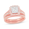 Thumbnail Image 1 of Round-Cut Diamond Cushion-Shaped Bridal Set 1 ct tw 14K Rose Gold