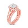 Thumbnail Image 2 of Round-Cut Diamond Cushion-Shaped Bridal Set 1 ct tw 14K Rose Gold