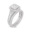 Thumbnail Image 2 of Round-Cut Diamond Cushion-Shaped Bridal Set 1 ct tw 14K White Gold