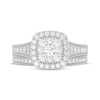 Thumbnail Image 3 of Round-Cut Diamond Cushion-Shaped Bridal Set 1 ct tw 14K White Gold