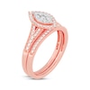 Thumbnail Image 2 of Round-Cut Diamond Marquise-Shaped Bridal Set 3/8 ct tw 14K Rose Gold