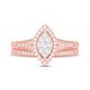 Thumbnail Image 3 of Round-Cut Diamond Marquise-Shaped Bridal Set 3/8 ct tw 14K Rose Gold