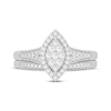 Thumbnail Image 3 of Round-Cut Diamond Marquise-Shaped Bridal Set 3/8 ct tw 14K White Gold