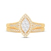 Thumbnail Image 3 of Round-Cut Diamond Marquise-Shaped Bridal Set 3/8 ct tw 14K Yellow Gold