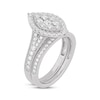 Thumbnail Image 2 of Round-Cut Diamond Marquise-Shaped Bridal Set 1 ct tw 14K White Gold