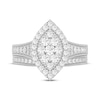 Thumbnail Image 3 of Round-Cut Diamond Marquise-Shaped Bridal Set 1 ct tw 14K White Gold