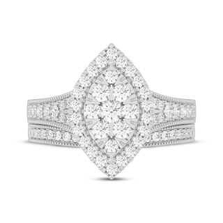 Round-Cut Diamond Marquise-Shaped Bridal Set 1 ct tw 14K White Gold | Kay