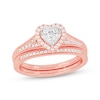 Thumbnail Image 1 of Now + Forever Round-Cut Diamond Heart-Shaped Bridal Set 3/8 ct tw 14K Rose Gold