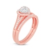 Thumbnail Image 2 of Round-Cut Diamond Heart-Shaped Bridal Set 3/8 ct tw 14K Rose Gold